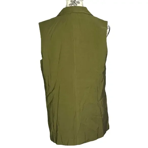 Sanctuary X-SMALL/2 Olive One-Button Notched Lapel Two Front Pocket Vest - Picture 5 of 12